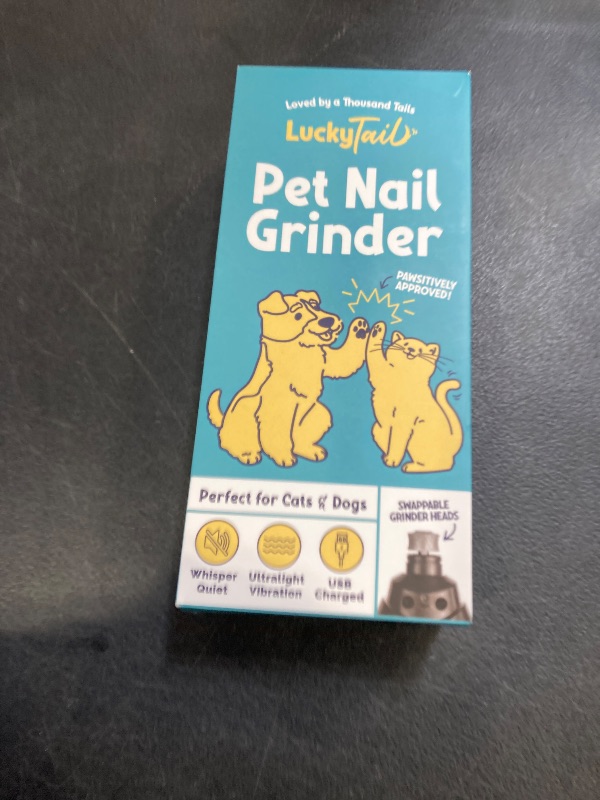 Photo 1 of LuckyTail Pet Nail Grinder for Dogs and Cats - Super Quiet and Low Vibration Electric Dog Nail Grinder with 2 LED Lights - USB Rechargeable and Cordless - 2 Speeds - Small to Large Pets