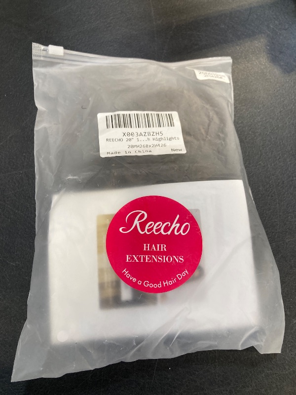 Photo 1 of REECHO 20" 1-pack 3/4 Full Head Curly Wave Clips in on Synthetic Hair Extensions HE008 Hair pieces for Women 5 Clips 4.5 Oz Per Piece - Chocolate Brown with Highlights
