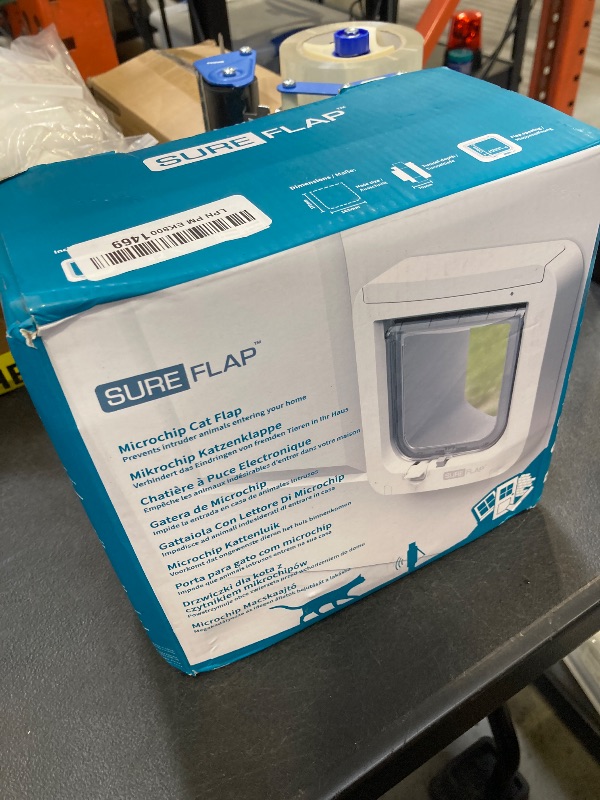 Photo 1 of SureFlap - Sure Petcare Microchip Cat Flap, White, Scans Pet's ID on Entry, Check Your Cat's Size,Flap Opening is 4 3/4” (H) by 5 5/8” (W)