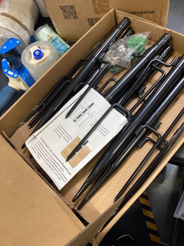 Photo 1 of 6 Pack 10 ft Heavy Duty Metal String Light Poles Adjustable Outdoor Lighting Stand for Patio,Backyard,Garden,Party & Wedding Rustproof & Sturdy with Hooks