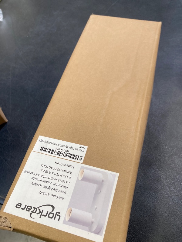 Photo 1 of YORKCARE White LED Adjustable Track Light 2-Way, GU10 2 Light Fixed Rail with Rotating Heads, Modern Ceiling Spotlight Indoor for Kitchen Painting and Living Room (Bulb not Included)