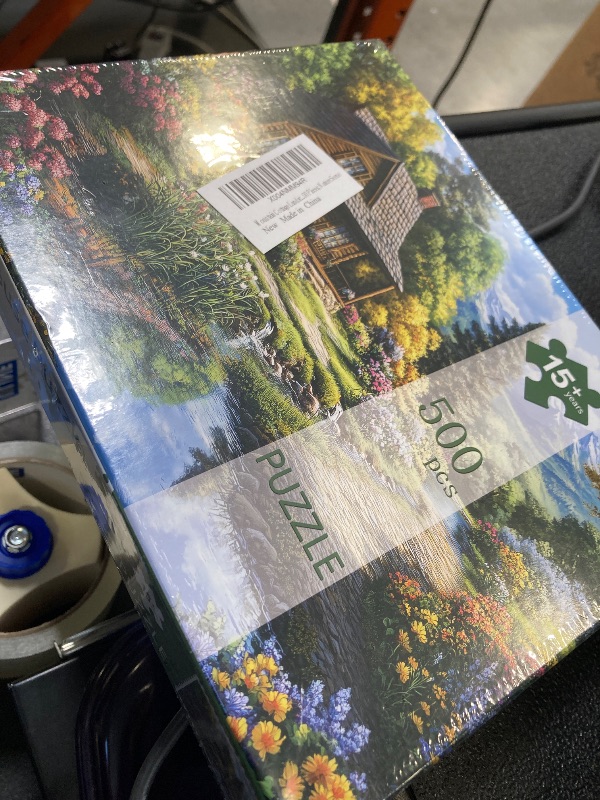 Photo 1 of Motiloo Jigsaw Puzzles 500 Pieces for Adults - Mountain Cottage Landscape Jigsaw Puzzle, Nature Scene Challenging Puzzle Perfect for Game Nights