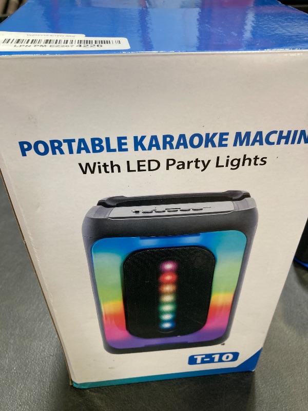 Photo 1 of Peski Karaoke Machine with 2 Wireless Microphones, Portable Karaoke Machine for Adults & Kids, Bluetooth PA System Speaker with LED Lights Supports TF Card/USB