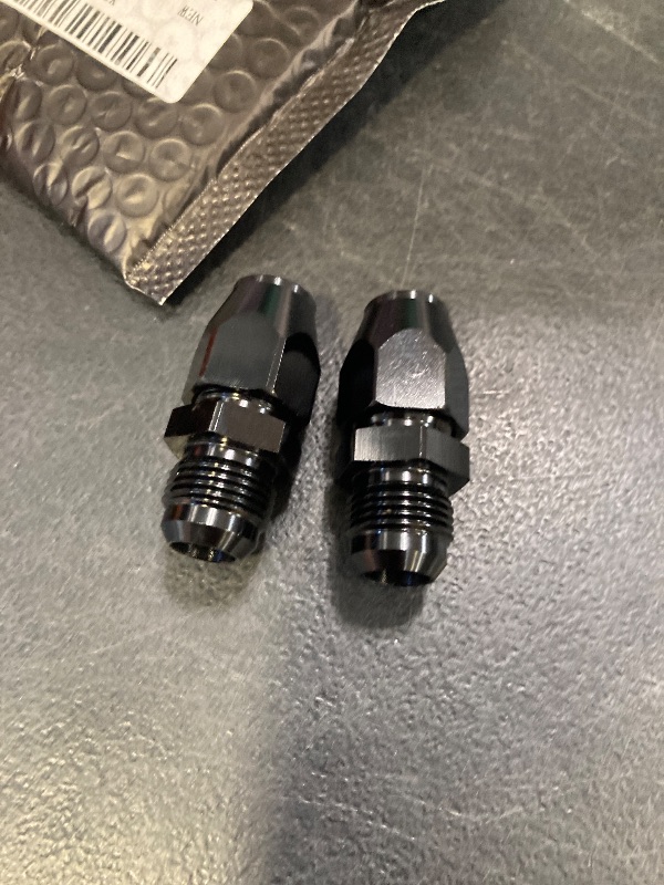 Photo 1 of EVIL ENERGY 8AN Male to 1/2" Hardline Compression Fitting Adapter Aluminum Black 2PCS
