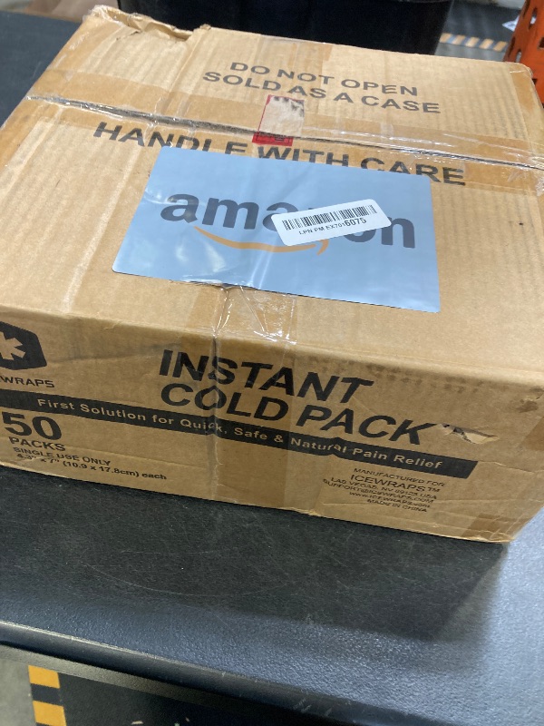 Photo 1 of ICEWRAPS 4x7 Instant Cold Pack - Bulk Box of 50 | Cold Compress Instant Ice Pack for Emergency | Disposable Ice Packs for Injuries | Instant Breakable Ice Packs for First Aid and Sports