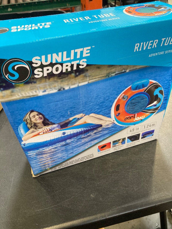 Photo 1 of 2025 New & Upgraded Sunlite Sports Heavy Duty River Tube Inflatable, Premium Water Float to Lounge Above Lake and River, Outdoor Water Raft Sport Fun, Recreational Use