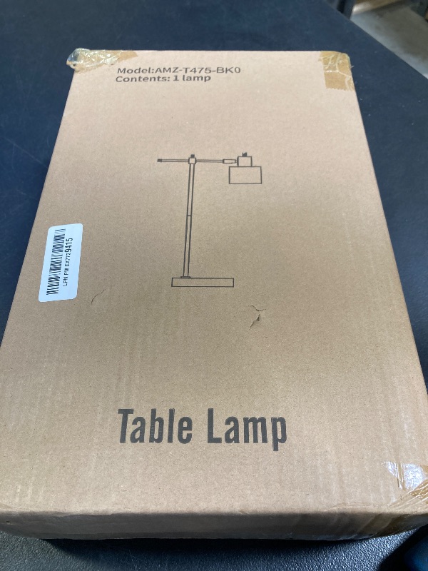 Photo 1 of OYEARS Modern Industrial Desk Lamp for Reading LED 22.2“ Metal Table Lamp Light for Office Bedroom Study Room Living Room Nightstand Bedside Lamps Gold and Matte Black Accent (Black, Bulb Included)