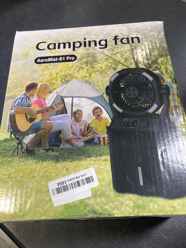 Photo 1 of Misting Fan Portable 42800mAh Rechargeable with Remote Control, Camping Fan with LED Light & Stepless Speed Control & Cooling Spray with 6L Bucket, Timer Function, Portable Handle, Rotate Hang Hook