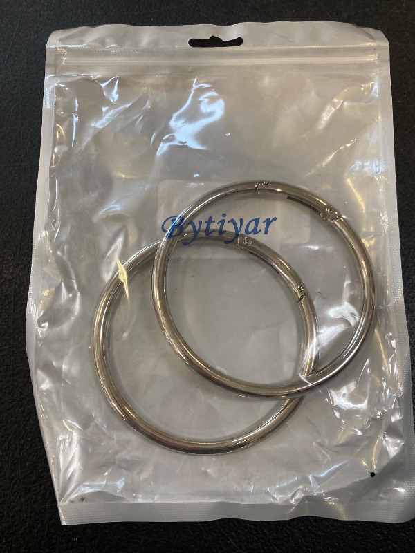 Photo 1 of Bytiyar 2 pcs 3 inch (75 mm) Big Round Carabiners Clips Metal Trigger Spring O Rings Snap Hooks DIY Charms Accessory for Keychains Bags Purses Crafts Making, Silver Large