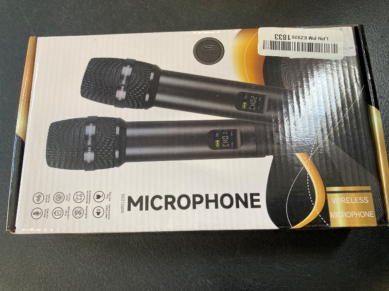 Photo 1 of Wireless Microphones, Metal Microphone with Dual Professional UHF Cordless Dynamic System, Rechargeable Microphone Receiver for Karaoke Singing, Wedding, Party, DJ, Speech, Church, Class Use,240ft