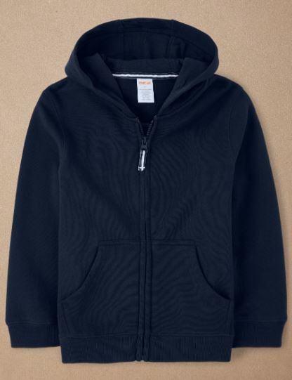 Photo 1 of Cooraby Toddler Boys Fleece Full Zip Hoodie Long Sleeve Zip Up Hoodie Sweatshirt with Pocket Lightweight Jacket for Toddlers - Navy Blue 4T