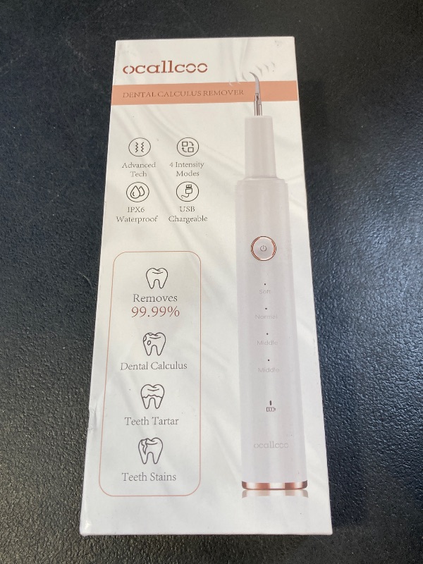 Photo 1 of Plaque Remover for Teeth, Electric Tooth Cleaner Tartar Remover for Teeth with LED Light,4 Modes Rechargeable Teeth Cleaning Kit with Dental Tools, 2 Replaceable Heads (White A)