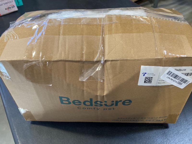 Photo 1 of Bedsure Large Dog Bed for Crate - Orthopedic Waterproof Pet Beds with Removable Washable Cover, Egg Crate Foam Crate Mat, Suitable for Pet Up to 50 lbs