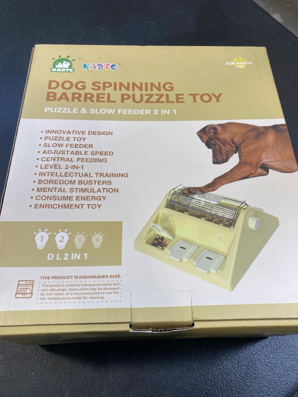 Photo 1 of KADTC Paw-Activated Rolling Puzzle Game Toy Level 2 in 1 Puppy Treat Toys Capacity 14oz Slow Feeder Adjustable Interactive Food Dispenser for Small/Medium Dogs Brain Mental Stimulation Healthy Eating