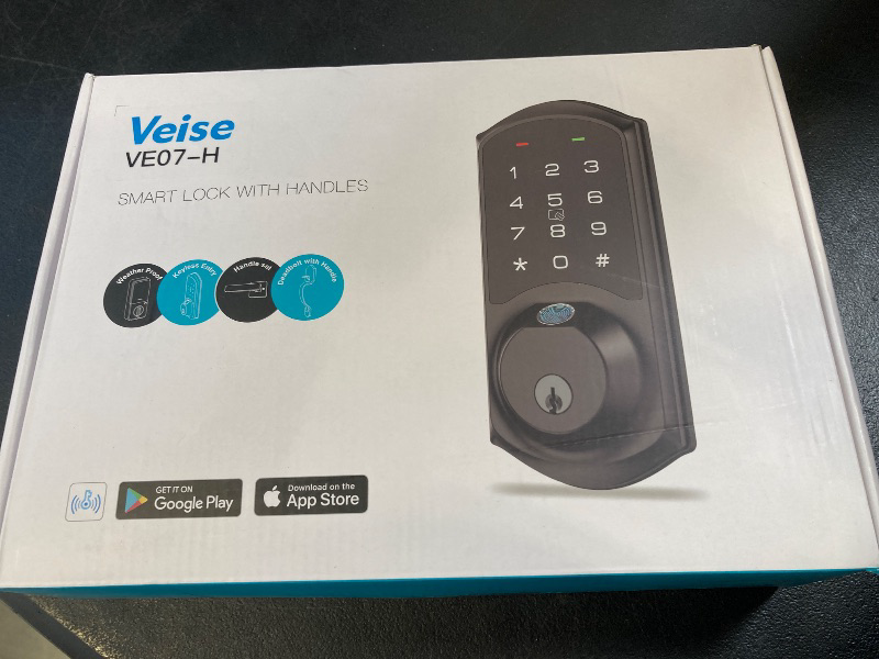 Photo 1 of Veise VE07-H Fingerprint Smart Locks for Front Door with Handle Set, App Control, Keyless Entry Keypad Deadbolt, Digital Electronic Touchscreen, Easy Install, Auto Lock, Matte Black