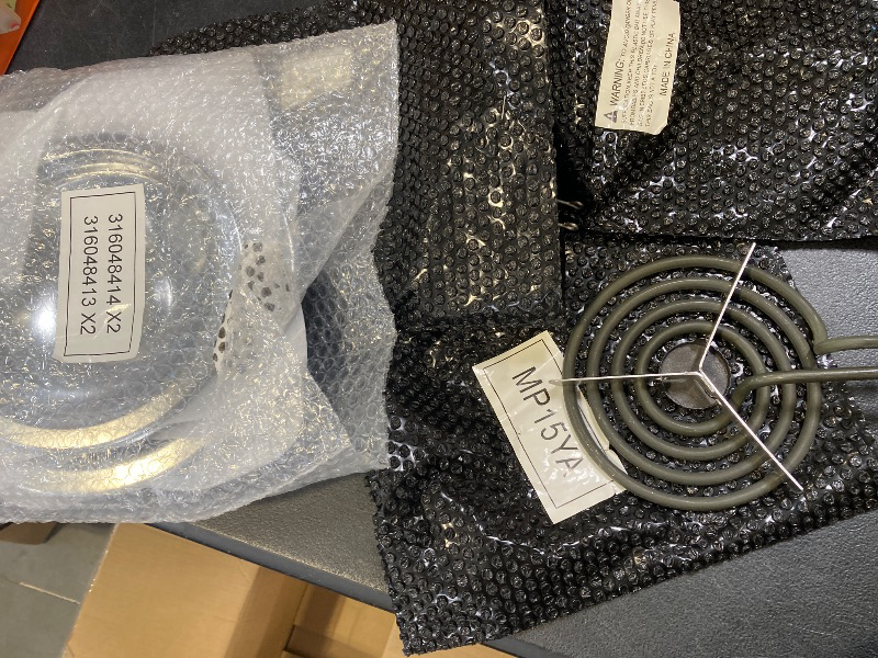 Photo 1 of 316048414(6")316048413(8") Silver Electric Stove Burner Drip Pans and Electric Stove Burner Replacement MP21YA(8")8 MP15YA(6") Compatible for Frigi-daire Ken-more Range Oven Stove-by MIFLUS