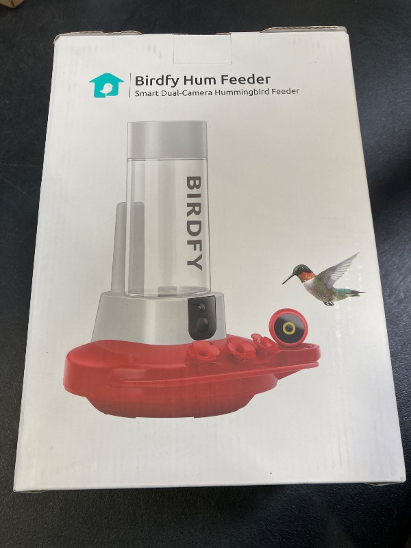 Photo 1 of NETVUE by Birdfy Hummingbird Feeder with 2 Cameras Solar Powered - Dual Smart Cams, 2K HD Wireless for 2 Angels Close-up Bird Watching Outdoor, Instant Notifications (20Oz) (Hum Duo AI Solar)