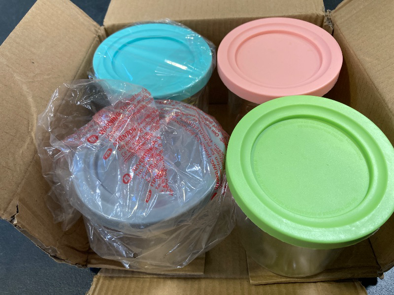Photo 1 of 4 Pack Creami Pint Containers and Lids for Ninja, Compatible with Ninja NC299 NC300 NC301 Series Creami Maker Machine Accessories, BPA Free & Dishwasher Safe, Assorted Colors