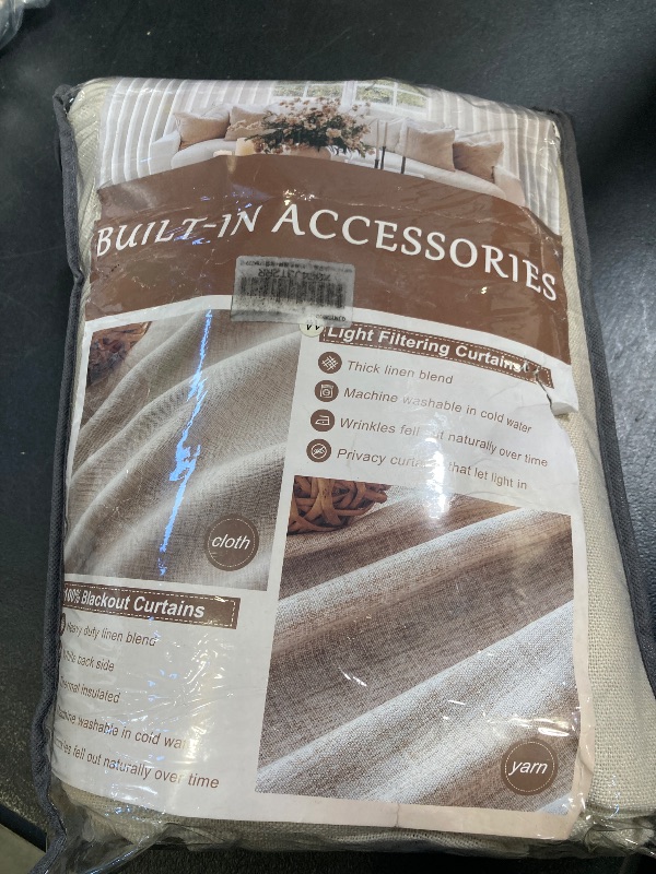 Photo 1 of QJmydeco Curtains 70 Inch Length Wide Pleated Blackout Curtain for Sliding Glass Door/Living Room, Farmhouse Linen Thick Boho Bedroom Heavy Insulated Large Window Drapes (70" Wx90 Lx2Panels)