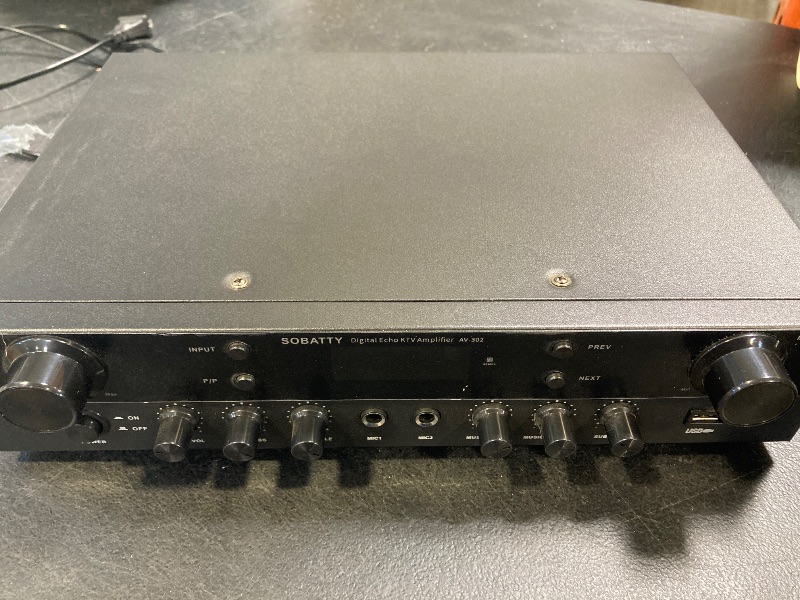 Photo 1 of SOBATTY 2.1 Channel Stereo AV Receiver Amplifier with Subwoofer Output, Coaxial Input for Home Audio, Karaoke, Parties, and Outdoor Events