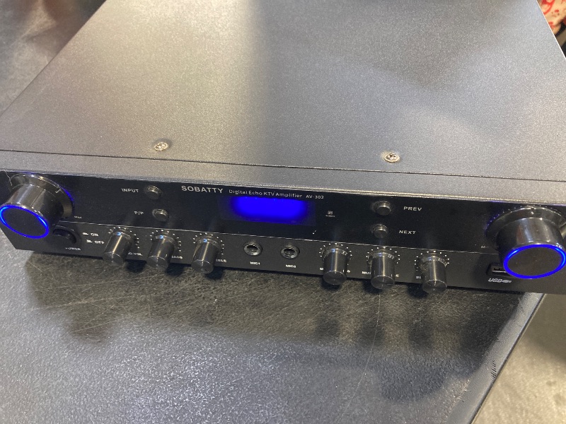 Photo 1 of SOBATTY 2.1 Channel Stereo AV Receiver Amplifier with Subwoofer Output, Coaxial Input for Home Audio, Karaoke, Parties, and Outdoor Events