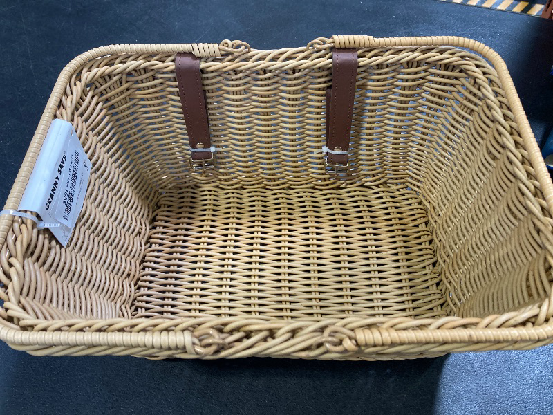 Photo 1 of GRANNY SAYS Bike Basket with Accessories, Wicker Bike Basket Front, Large Bicycle Basket with Handles, Waterproof Bike Baskets for Adult Bikes, Front Bike Handlebars Baskets