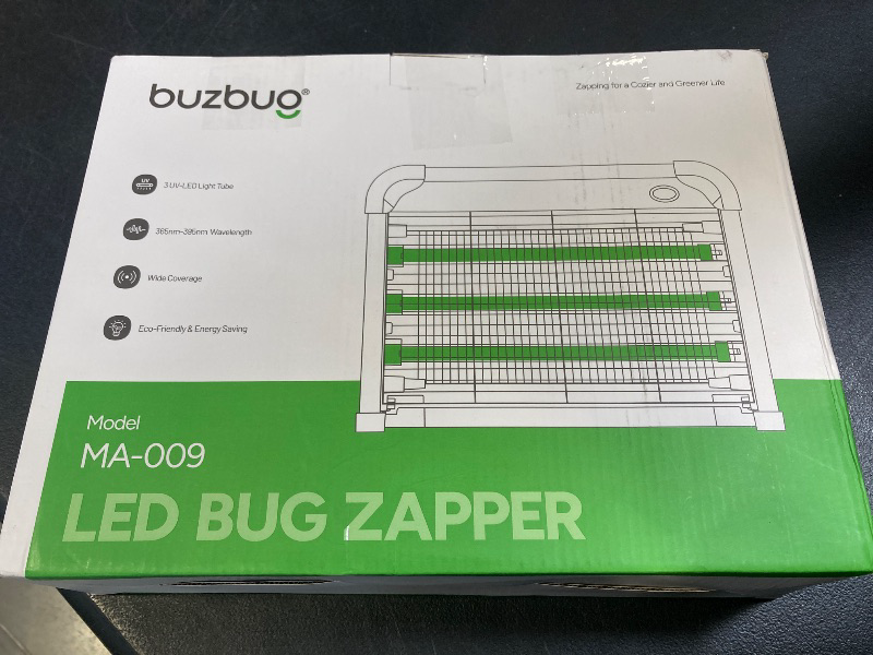 Photo 1 of Buzbug LED Bug Zapper Indoor, 10 Years Lifespan 3 Lamps Enhance Insect Attraction, 3800V High-Voltage, Electric Mosquito Zapper, Fruit Fly Mosquito Moth Gnat Trap, Killer, Zapper -MA009