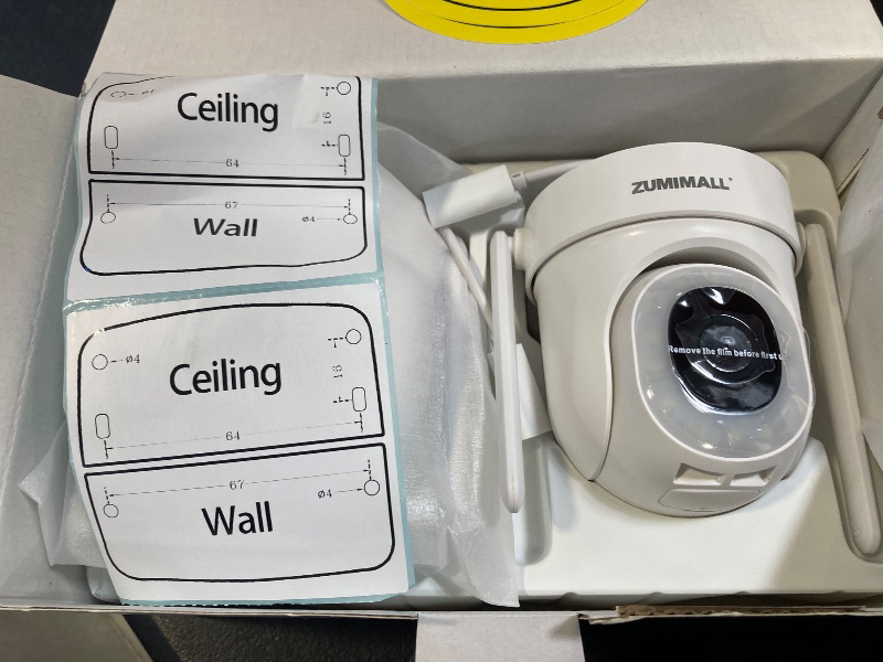 Photo 1 of ZUMIMALL 3MP Outdoor Camera Wired Power 2.4G/5G WiFi - 2-Pack, 24/7 Recording Security Camera, AI Motion Detection, Cloud & SD Card Storage, 2-Way Audio, PTZ Camera Auto Tracking, Support Alexa