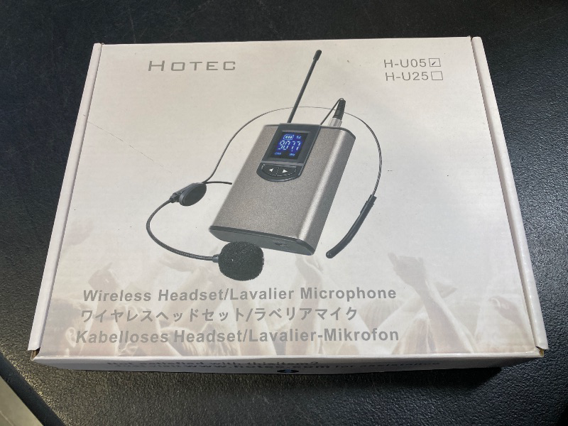 Photo 1 of HOTEC UHF Wireless Headset Microphone/Lavalier Lapel Mic with Bodypack Transmitter and Mini Rechargeable Receiver 1/4" Output for Vlogging or Speech