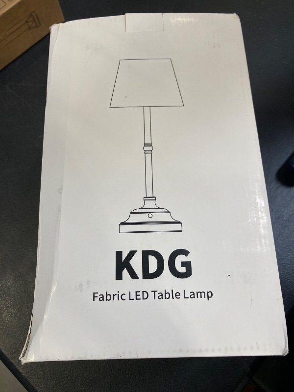 Photo 1 of KDG Cordless LED Table Lamp Set of 2, Portables Fabric Shade Desk Lamps, 4000mAh Rechargeable Battery Powered Lighting, Dimmable Light for Dining Room, Bedroom, Bedside, Night Light, Balcony (Nickel)