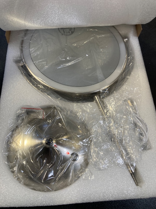 Photo 1 of M MIVONDA Makeup Mirror with Lights, Lighted Makeup Mirror with 1X/10X Magnifications, 9 Inch Double Sided Light up Mirror with 360° Rotation