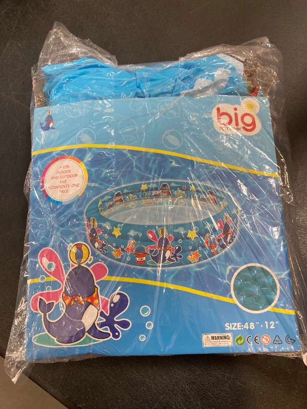 Photo 1 of 3 Rings Kiddie Pool for Toddler, 48”X12”?Kids Swimming Pool, Inflatable Baby Ball Pit Pool, Small Infant Pool (Blue)