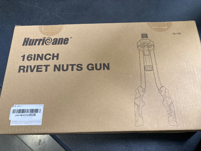Photo 1 of HURRICANE 16” Rivet Nut Tool, Hand Rivet Nut Tool with 13 Metric and SAE Mandrels, 130Pcs Threaded Rivet Nuts, Auto Release Nutsert Rivnut Tool, Durable Riveter Nutsert Hand Tool, Sturdy Plastic Case