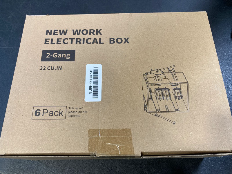 Photo 1 of Togalonn 2-Gang 32 Cubic Inch New Work Outlet Box, Electrical Outlet Boxes Plastic for New Construction, UL Listed, 6 Pack