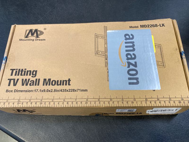 Photo 1 of Mounting Dream UL Listed TV Mount for Most 37-75 Inch TV, Universal Tilt TV Wall Mount Fit 16", 18", 24" Stud with Loading Capacity 132lbs, Max Vesa 600 x 400mm, Low Profile Flat Wall Mount Bracket