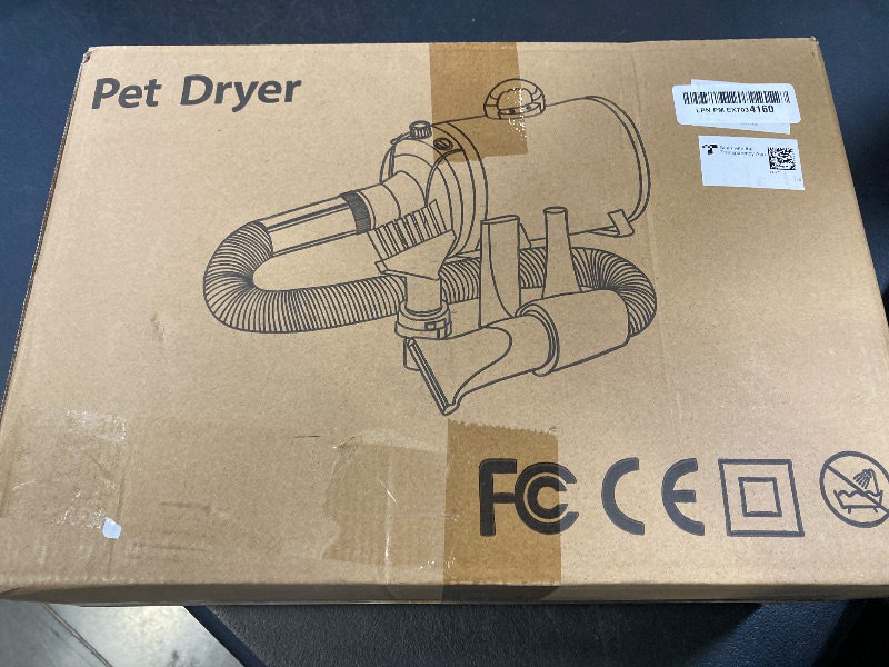 Photo 1 of Pet Dryer, 5.2HP/3800W Pet Grooming with Adjustable Speed and Temperature Control Dog Blow Dryer, Pet Hair Dryer with 3 Nozzle