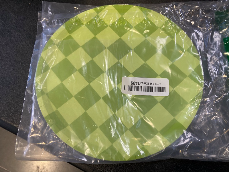 Photo 1 of xo, Fetti Pink + Green Checkered Paper Plates - 24 pk, 9" | Bachelorette Fiesta Decorations, Cute Birthday Party Tablescape, Retro Summer Tableware Supplies, Cinco de Mayo Place Setting, 21st Bday