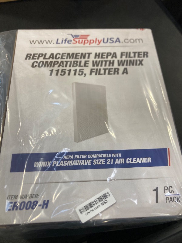 Photo 1 of 115115 4 HEPA Filter A Replacement for C535, 5300, 5300-2, 5500, 5500-2, 6300, 6300-2, P300, AM90, C909, 9800 Compatible with Winix Air Purifier Filter Replacement Plasmawave Size 21 by LifeSupplyUSA