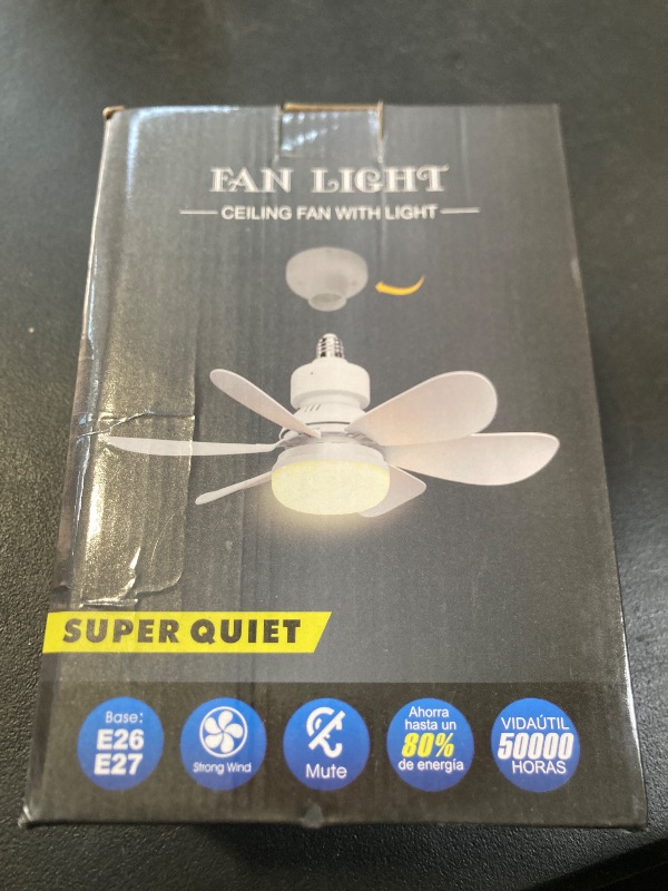 Photo 1 of We Charger Socket Fan Light, 20.5IN Light Bulb Fan with Remote Dimmable, Screw in Fan and Light Combo for Garage Kitchen Bedroom Balcony Living Tools Store Laundry Room