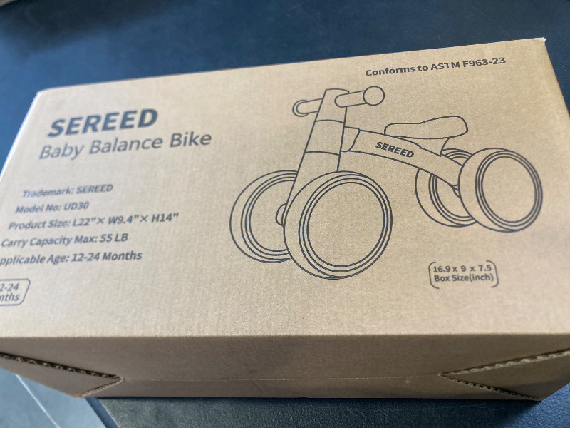 Photo 1 of SEREED Baby Balance Bike for 1 Year Old Boys Girls 12-24 Month Toddler Balance Bike, 4 Wheels Toddler First Bike, First Birthday Gifts