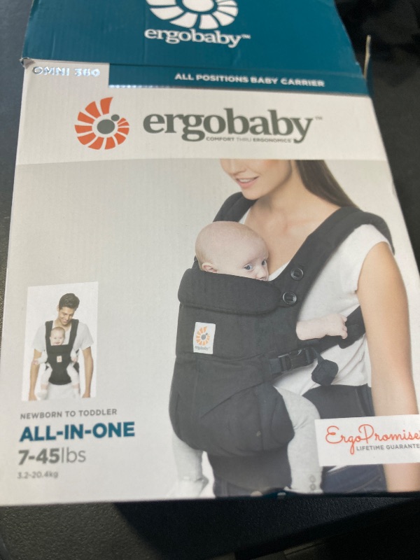 Photo 1 of Ergobaby Omni Classic Baby Carrier Newborn to Toddler - Breathable Baby Carriers for Summer - All-Position Carrier with Lumbar Support (7-45 Pounds), Cotton, Pure Black