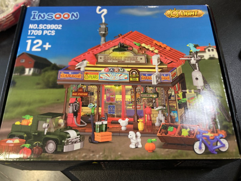 Photo 1 of INSOON Country General Store Building Set for Adults with Lights, 1709 PCS Vintage Shop House Construction Building Block Kit, Home Decor Cabin Architecture Model for Women Men Teens Boys Girls 12+