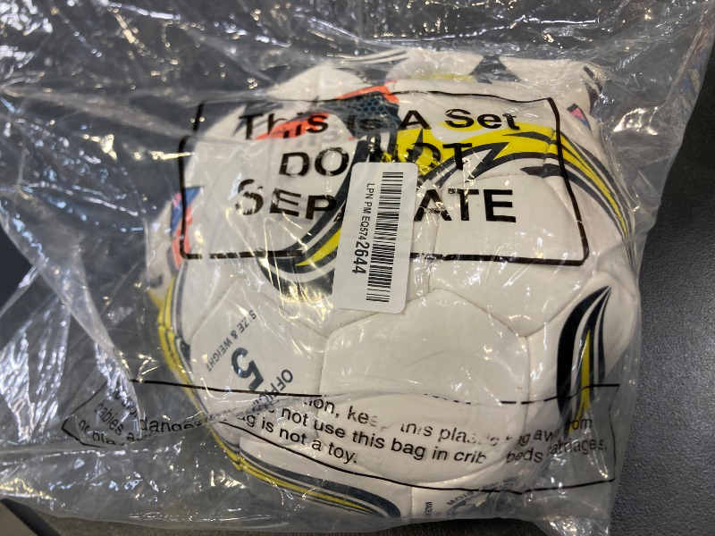 Photo 1 of 4 Pack Soccer Ball with Pump Size 5 Deflated Soccer Balls Bulk for Outdoor Indoor Game Practice Training Sport Gift for Kids Boys Youth Teens Adult Charity Donation