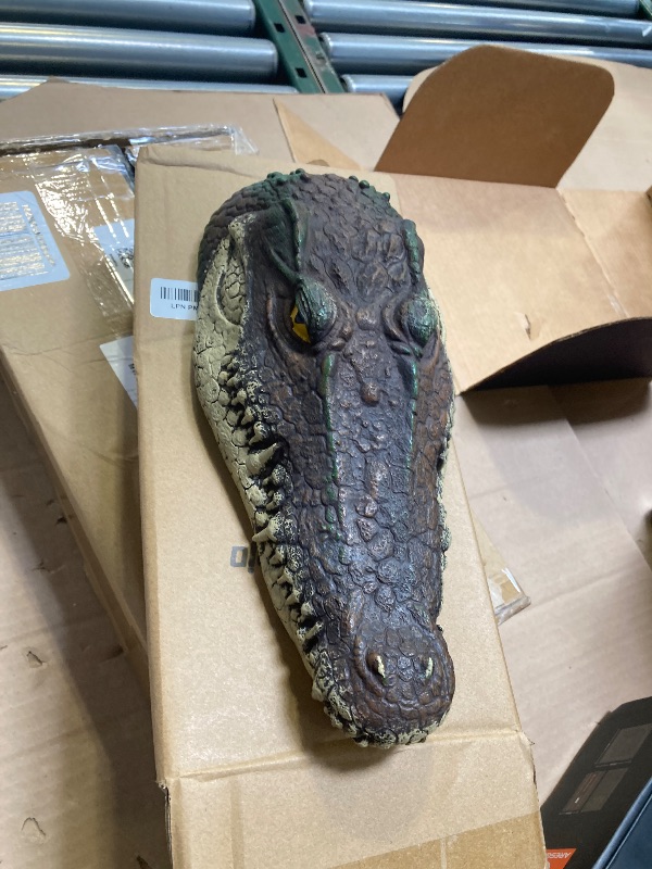 Photo 1 of 12.6 Inches Floating Alligator Head Pool Accessories Float Alligator Fake Crocodile Decoy Crocodile Floating Head for Goose, Heron, Duck Control, Pool, Garden and Patio Accessories