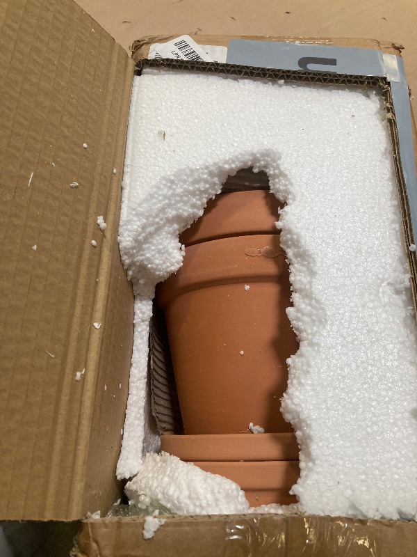 Photo 1 of 6 inch Terracotta & Clay Pots for Plants with Saucer, Medium Terra Cotta Plant Pots with Drainage Hole, Flowerpot with Tray, Terracotta Pot for Indoor Outdoor Plant - Pack of 4 Planters