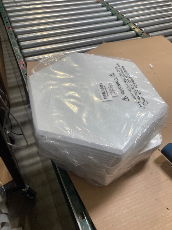 Photo 1 of Acoustic Panels 12 Pack Soundproof Wall Panels, 14" X 12" X 0.4" Sound Proof Panles, High-Density Wall Decoration Sound Absorbing Panel, Hexagon Wall Panel for Home Office with Self-Adhesive (White)