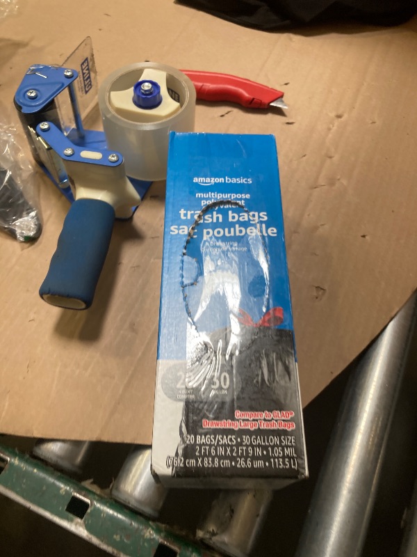 Photo 1 of Amazon Basics Multipurpose Drawstring Trash Bags, 30 Gallon, 20 Count, Pack of 1