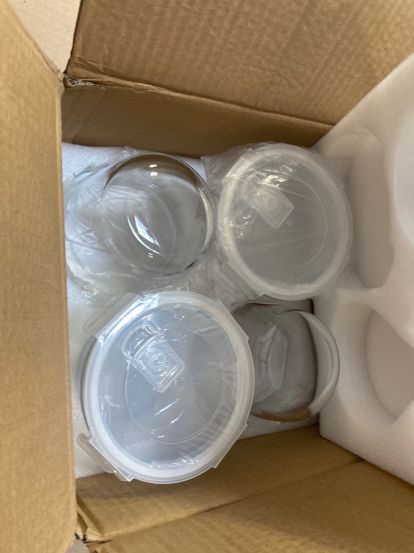 Photo 1 of H.JSS WDJS 24 Oz Glass Food Storage Container, 3 Cup Glass Soup Container with Airtight Lids, Round Meal Prep Containers, Leakproof Soup Storage Container, DishwasherMicrowave & Freezer Safe (4 Pack)