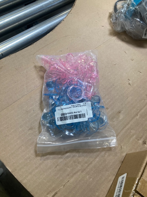 Photo 1 of Pacifiers for Baby Shower Game, 36 Plastic Pacifiers for Baby Shower Decoration DIY, Large Size Baby Shower Pacifiers, Gender Reveal Party Table Scatter/Hunt Baby Shower Game Props(Blue&Pink, 2.75 in)