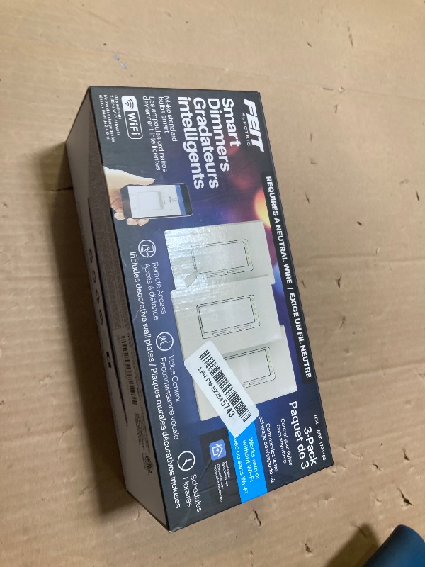 Photo 1 of Feit Electric Wi-Fi Smart Dimmer Light Switch, 3 Pack, White
